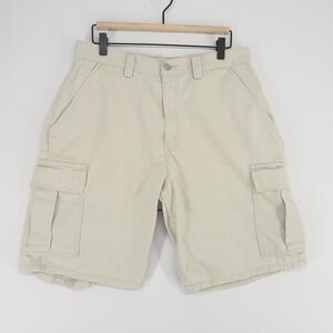 Vintage Levis Silvertab Cargo Shorts Mens 33 Beige Baggy Loose Fit Cotton Y2K